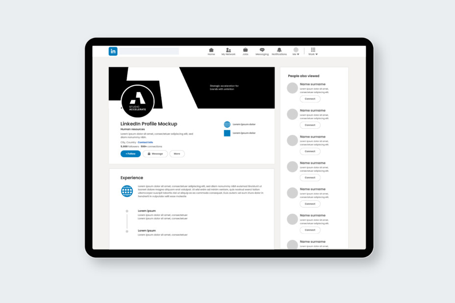 Studio Accelerate Linked In Mockup